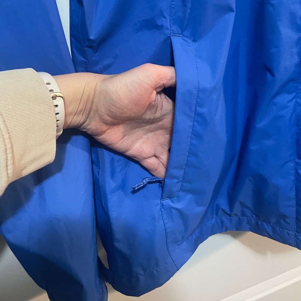 Columbia Bright Blue Hooded Rain Jacket Mesh Lining Sz M - Picture 5 of 9